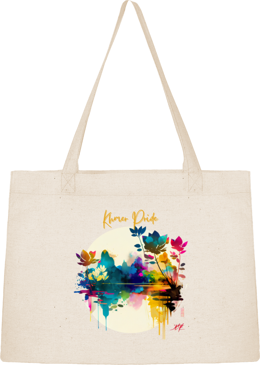 Sac Cabas Shopping motif floral - Khmer style