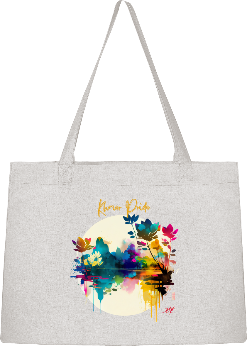 Sac Cabas Shopping motif floral - Khmer style