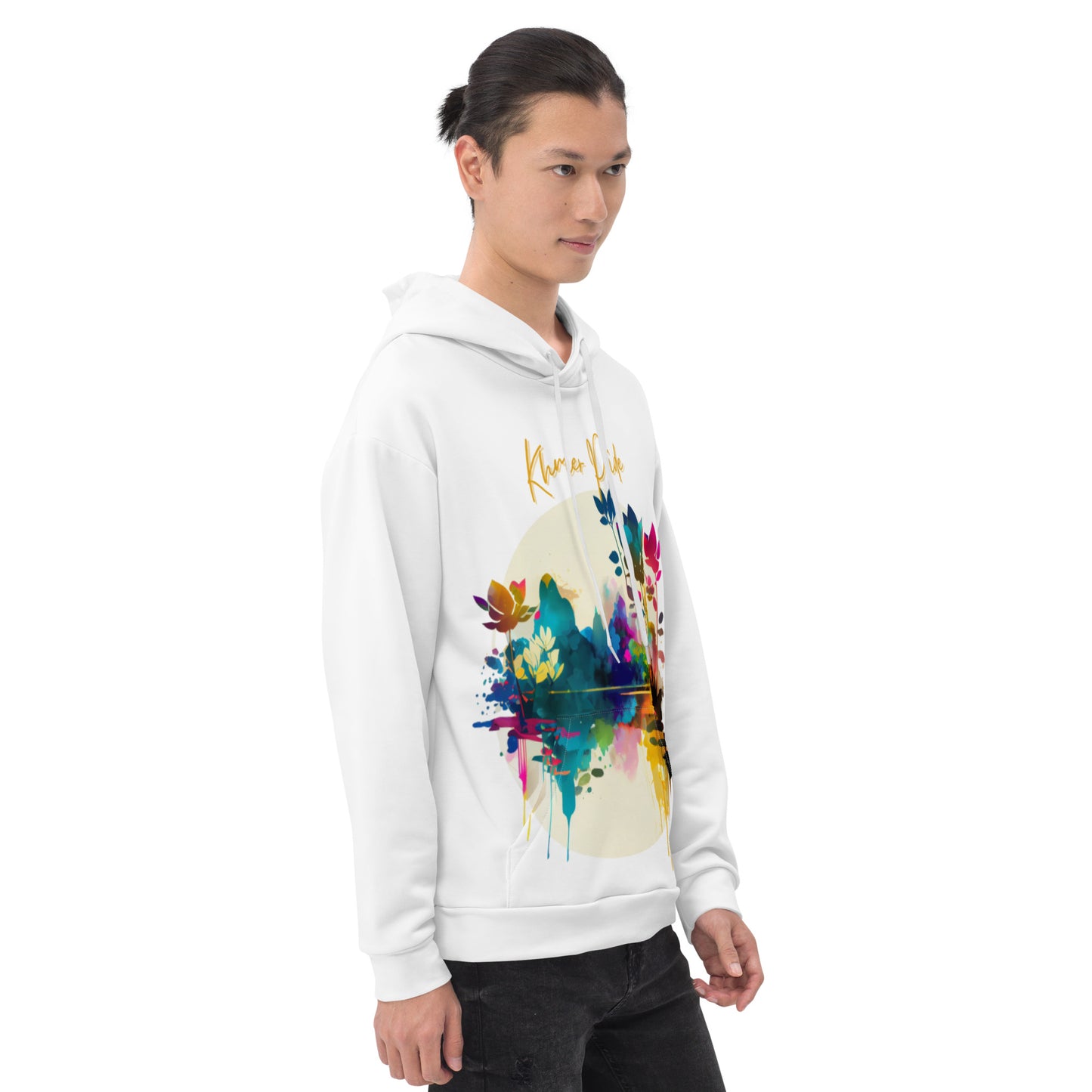 Sweat à Capuche Unisexe avec poche avant - imprimé floral - Khmer style