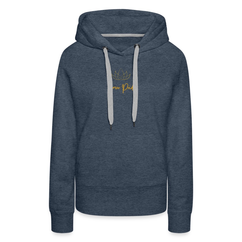 Sweat-shirt à capuche Premium pour femmes - heather denim