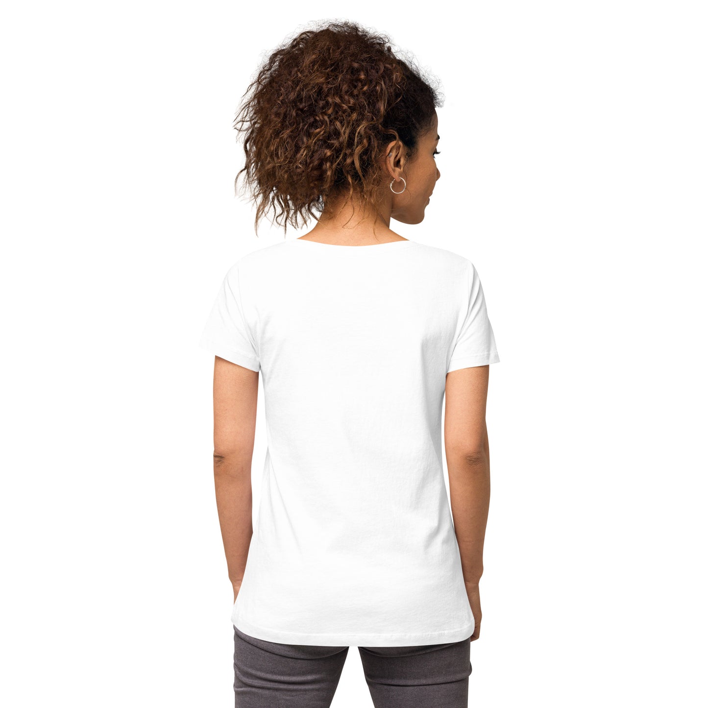 T-shirt col V ajusté femme - Khmer style