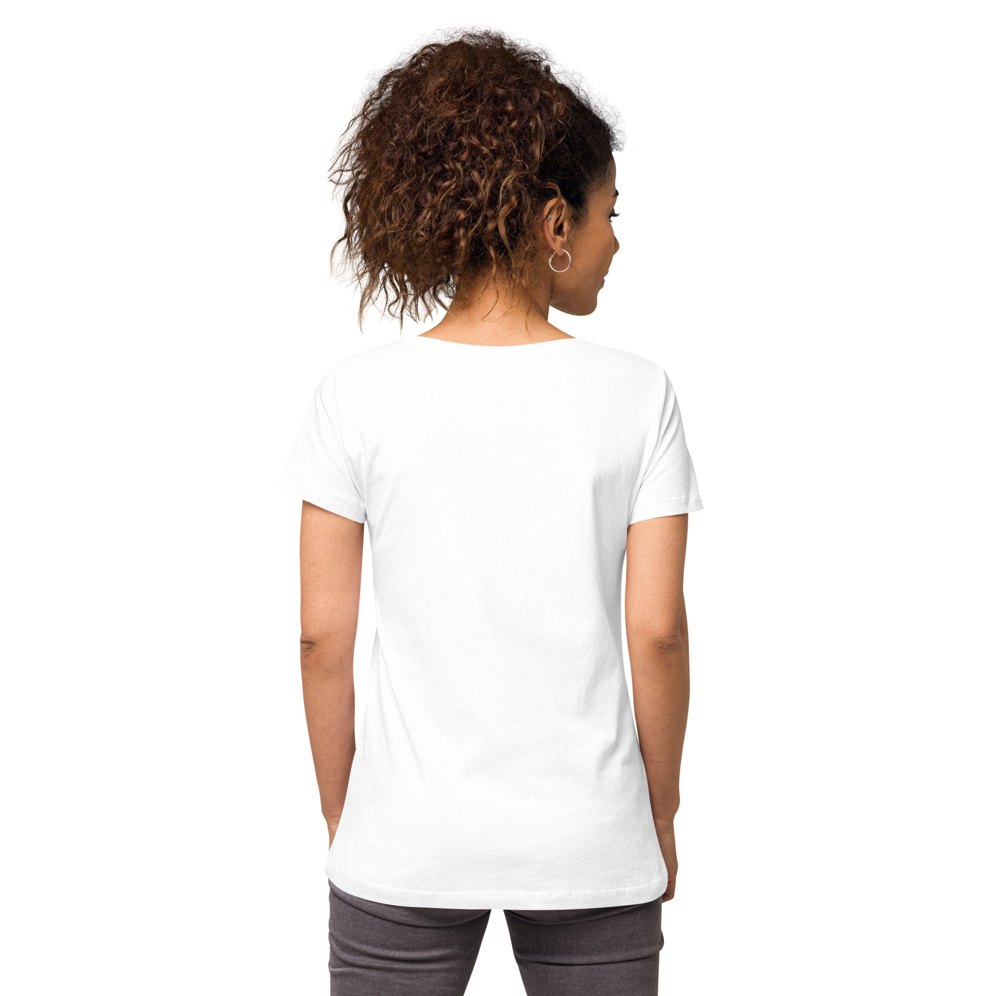 T-shirt col V ajusté femme - Khmer style